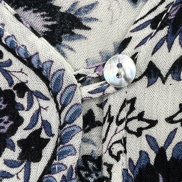 Pink Diamond 3/4 Ruffle Bell Sleeve Top Blouse Paisley Boho Mixed Print Large - Picture 6 of 12